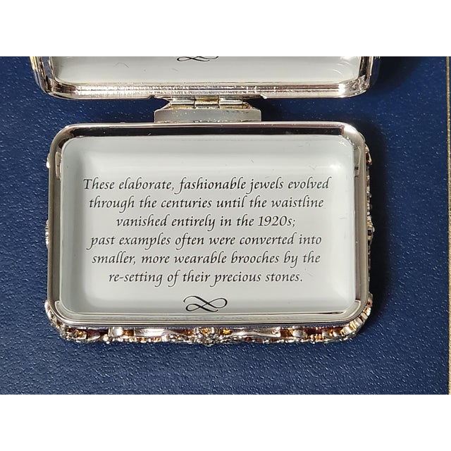 Ruby Red Rare Halcyon Days Swarovski Crystal Trinket Pill Box Vintage Handcrafted Gilbert Collection Enamel For Sale - Image 8 of 10