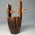Mid-Century Modern Sugi Wooden Japanese Ikebana Vase with Copper Reservoir, 1960s For Sale - Image 3 of 13