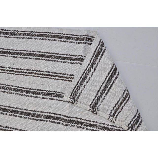 1950s Stripe Handwoven Oushak Floor Kilim For Sale - Image 9 of 10