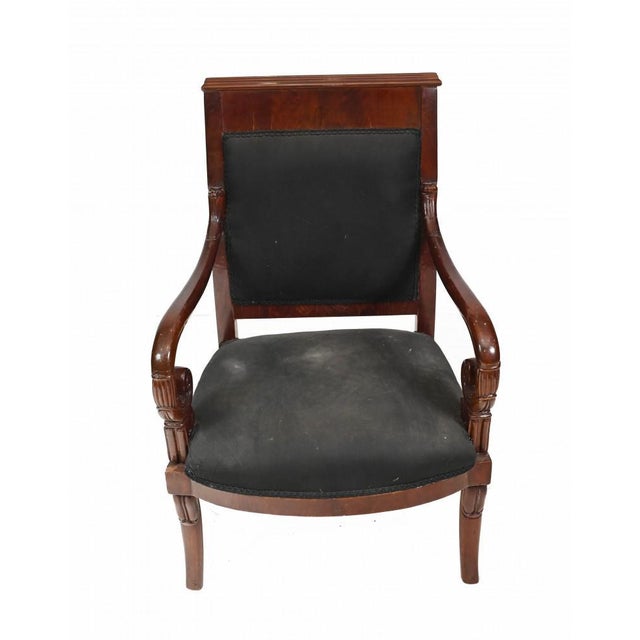 Fabulous pair of French Charles X style armchairs in mahogany. I hope the photos do this stunning pair some justice;...