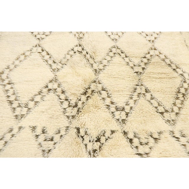Berber Tribes of Morocco Vintage Berber Beni Ourain Moroccan Rug - 06'05 X 13'07 For Sale - Image 4 of 9