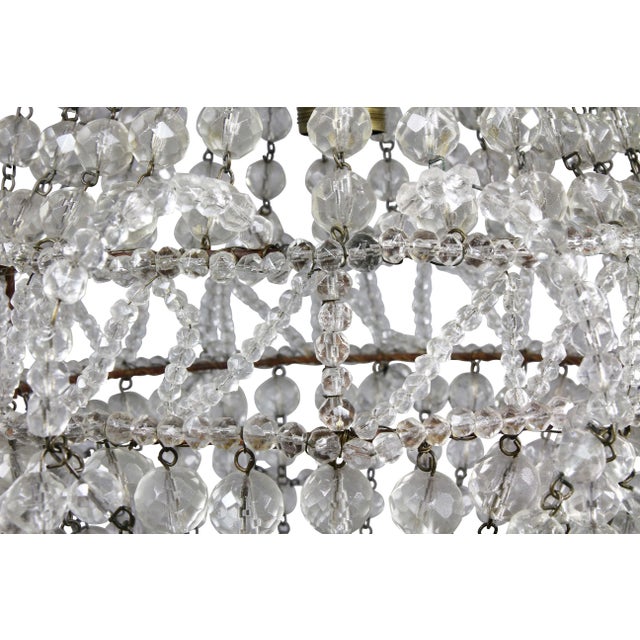 1930s Hollywood Regency Crystal Chandelier For Sale - Image 5 of 9