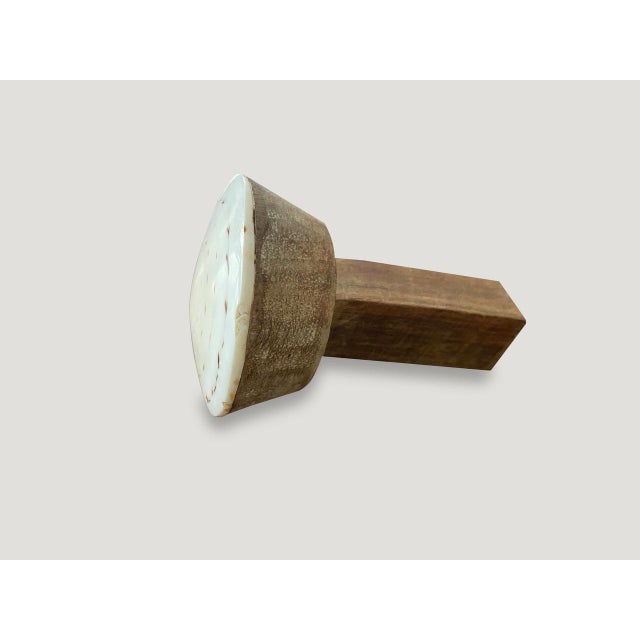 Andrianna Shamaris Shell and Teak Wood Door Knob For Sale - Image 17 of 18