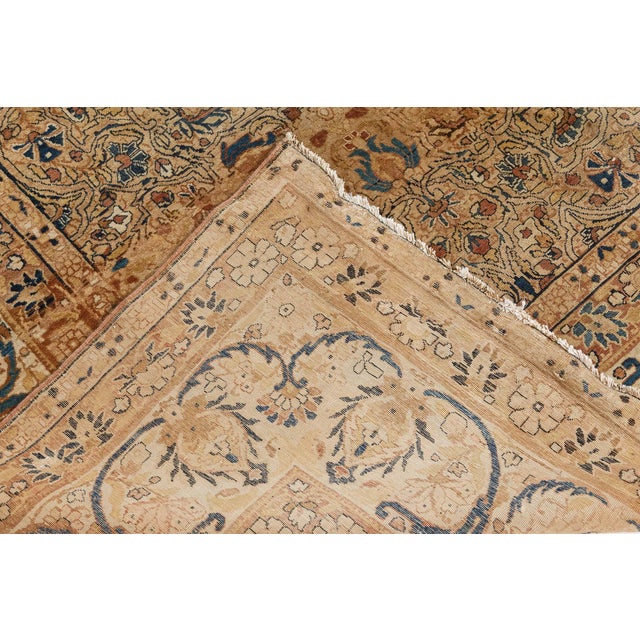 Late 19th Century Authentic 19th Century Persian Kirman Handmade Wool Rug For Sale - Image 5 of 12