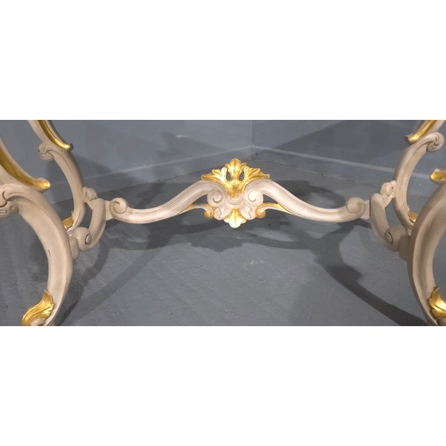 French Painted and Parcel Gilt Console Table, 1920s For Sale - Image 4 of 12