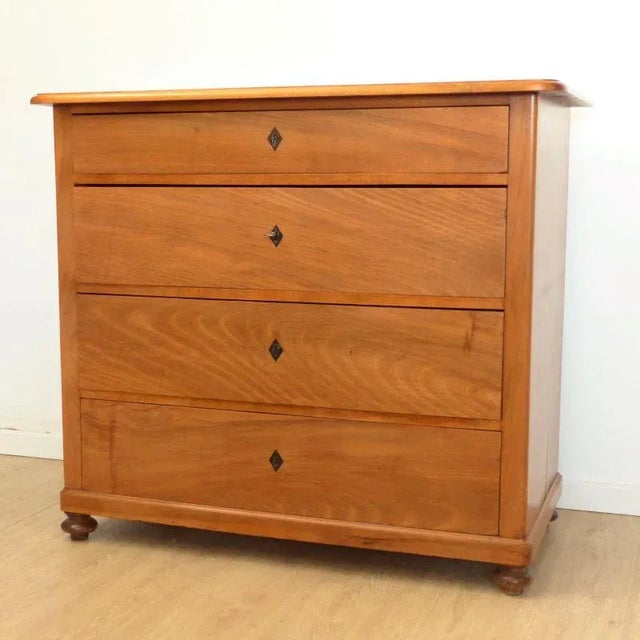 Wood Antique Biedermeier Chest of 4 Drawers For Sale - Image 7 of 11