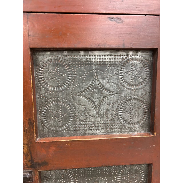 Antique Rustic Early American Punched Tin Pie Safe Jelly Cupboard Pantry For Sale - Image 11 of 13