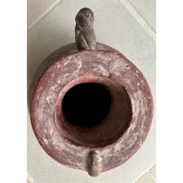 Late 20th-Century Barro Rojo (Red Clay) Braided Handle Pottery Vessel / Vase, Mexico For Sale - Image 13 of 18