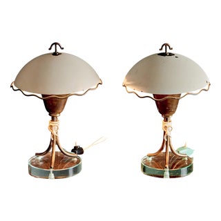 Mid-Century Modern Italian Table Lamps, Italy, 1950s, Set of 2 For Sale