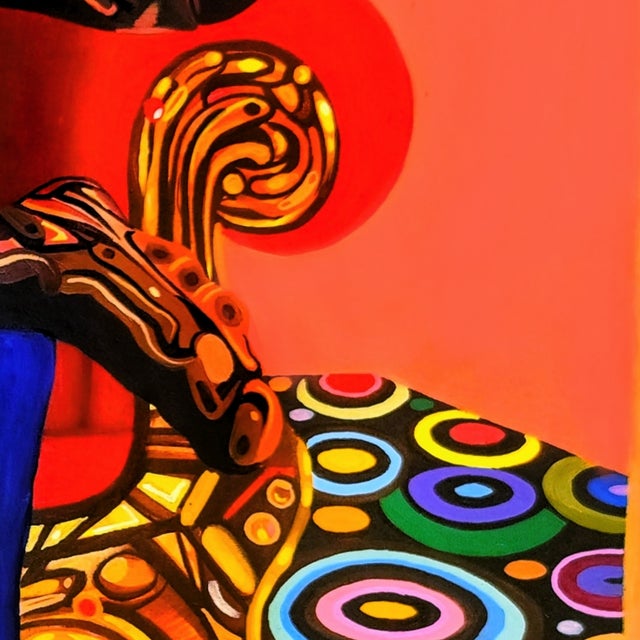 2020s "Mirror Man", Oil and Acrylic on Canvas Painting by Ara Deinde, Oversized Painting For Sale - Image 5 of 5
