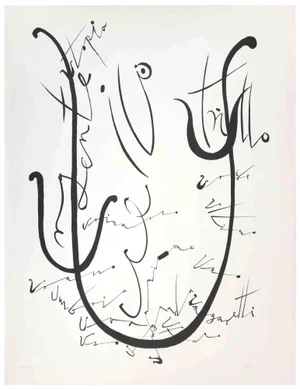 Rafael Alberti, Letter U, Lithograph, 1972