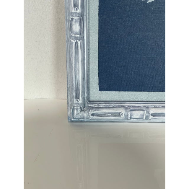 2020s Primitive Horse Painting in Navy & Slate Blue For Sale - Image 5 of 9