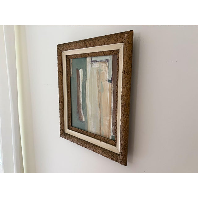 “Matcha" Abstract Art in Antique Frame, Transitional Living Room Art by JTS For Sale In Minneapolis - Image 6 of 10