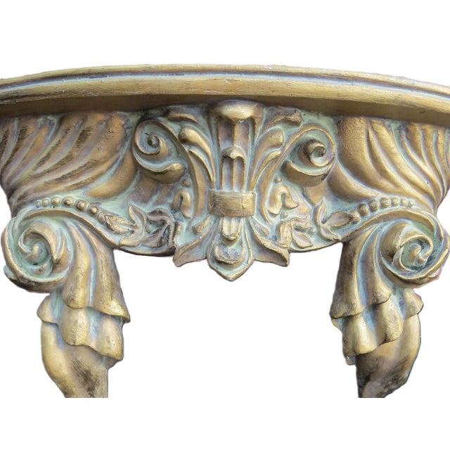 Vintage Rococo Inspired Gold and Verdigris Shelf For Sale In Chicago - Image 6 of 10