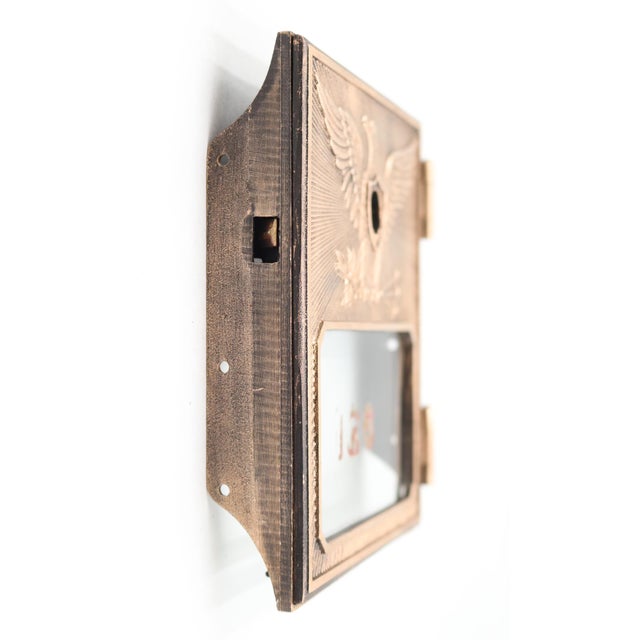 Vintage Brass Yale u.s. Post Office Box Door For Sale - Image 4 of 9