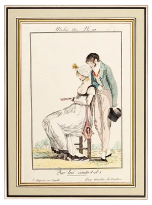 Que lui conte-t-il? - From Modes et Manières du jour à Paris\. Early 19th Century