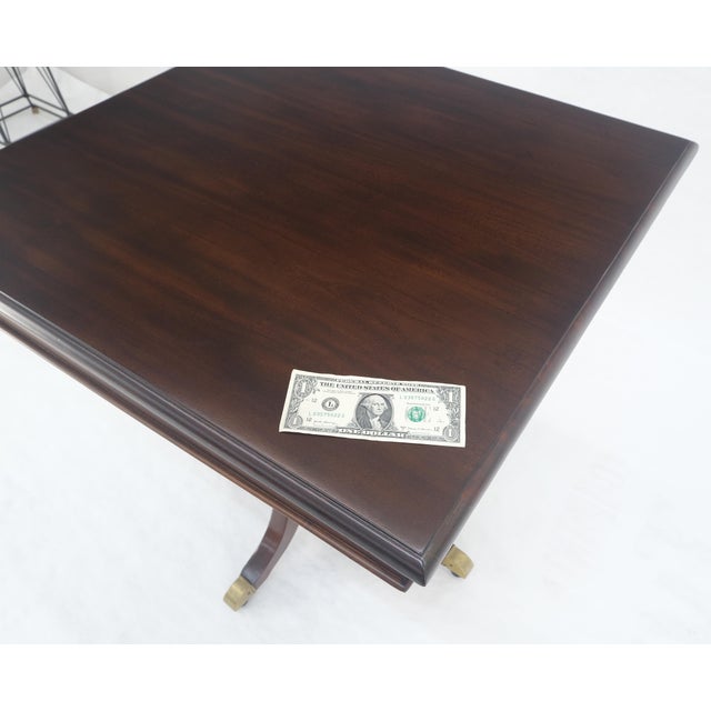 Wood Antique Solid Mahogany c1920s 30" Square Game Dining Table MINT For Sale - Image 7 of 13