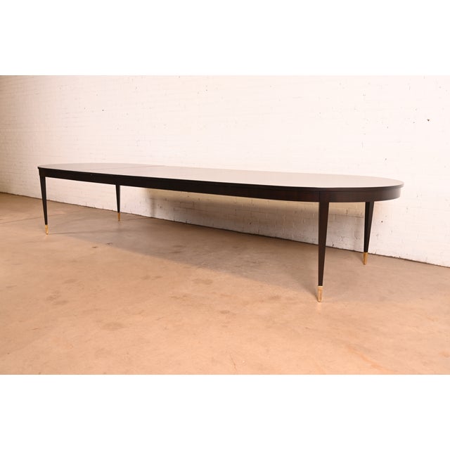 French Thomas Pheasant for Baker Furniture French Regency Mahogany Extension Dining Table | Newly Refinished For Sale - Image 3 of 15