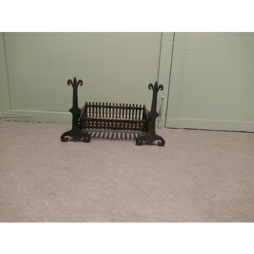 Large 19th Century Andirons with Grate These Are Heavy Hand Forged Iron Andiron, 1900 For Sale - Image 4 of 7