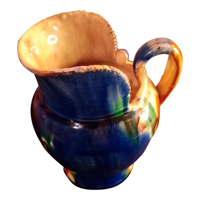1980s Mexican Glazed Pottery Creamer For Sale