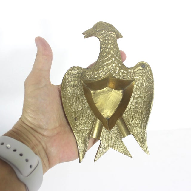 Vintage Brass Bird Eagle Ashtray For Sale - Image 4 of 7