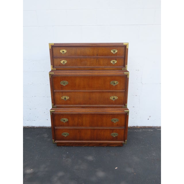 Lexington Furniture Hollywood Regency Campaign Tall Chest of Drawers 6637 For Sale - Image 16 of 18
