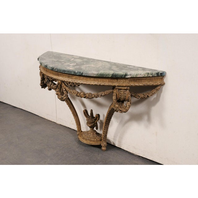 Green 19th Century French Neoclassical Console with Green Marble For Sale - Image 8 of 11