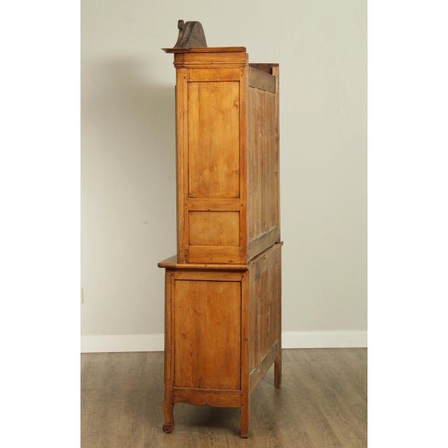 19th Century French Buffet Deux Corps Pine Cabinet For Sale - Image 12 of 13