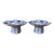 Late 20th-Century Blue and White Porcelain Footed Dish - Set of 2 For Sale