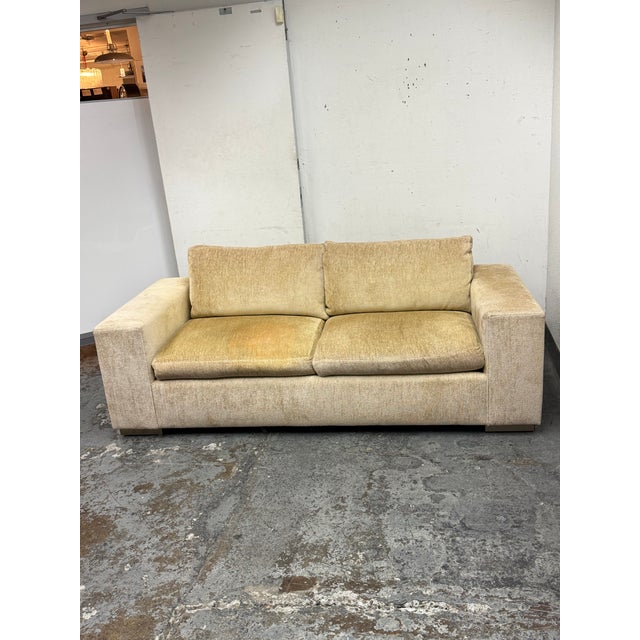 Design Plus Gallery presents the Style #2644 Sofa from A. Rudin. This sofa has wide block arms with a low, linear profile...