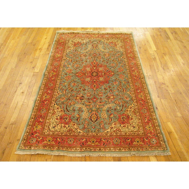 Vintage Persian Decorative Oriental Sarouk Rug in Small Size For Sale - Image 4 of 8