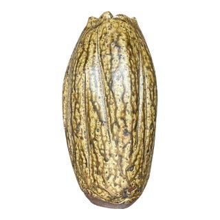 Vintage Boho Signed Studio Pottery Vase For Sale