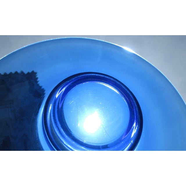 MCM Cobalt Glass Center Bowl For Sale - Image 11 of 11