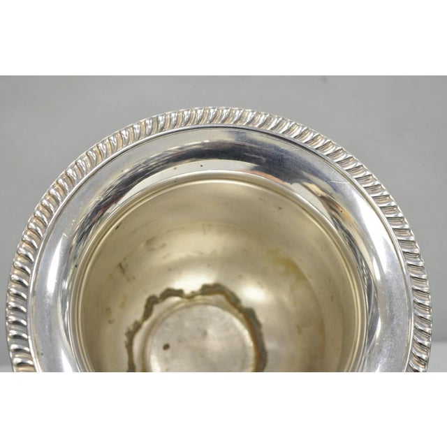 Vintage English Regency Style Silver Plated Champagne Chiller Bar Ice Bucket For Sale - Image 11 of 15