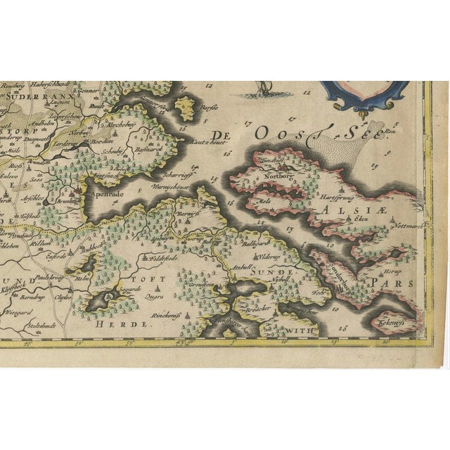 Northern Schleswig and Haderslev Map by Johannes Mejer and Johannes Blaeu, 1662 For Sale - Image 3 of 6