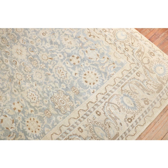 Folk Art Early 20th Century Zabihi Collection Light Blue Persian Malayer Room Size Rug - 8'10" x 11'6" For Sale - Image 3 of 10