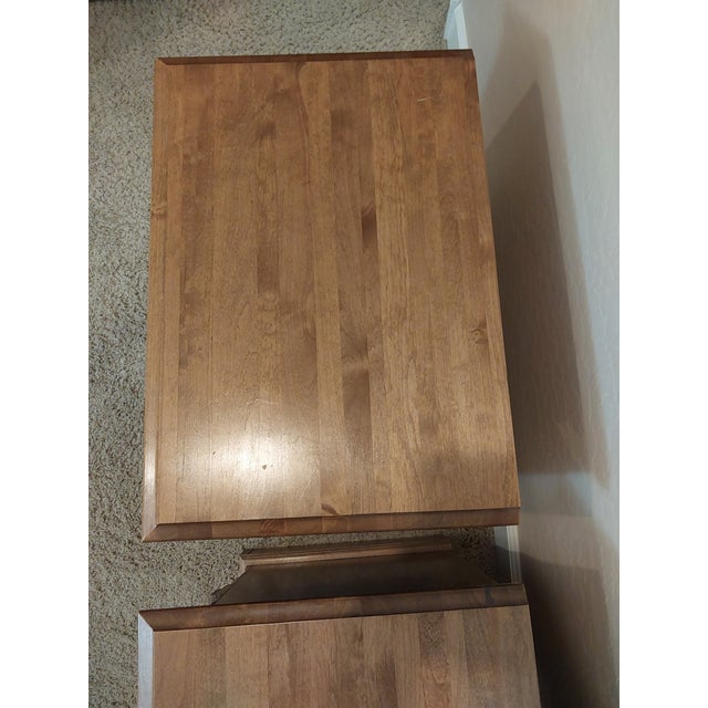 Mid-Century Bedroom Set: Pair (2) Tall Dressers Chest of Drawers and Pair (2) End Tables For Sale - Image 15 of 17