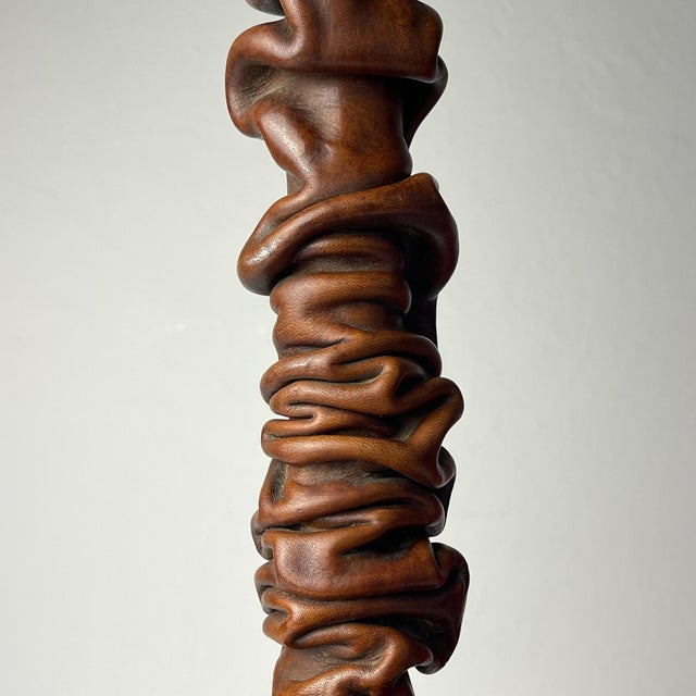 Vintage Italian Leather Table Lamp, 1950s For Sale - Image 12 of 18