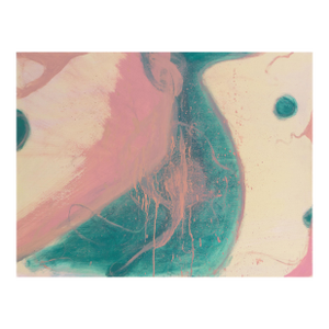 'Abstract in Turquoise and Rose' by C. Maxwell, Large American School Oil Abstraction