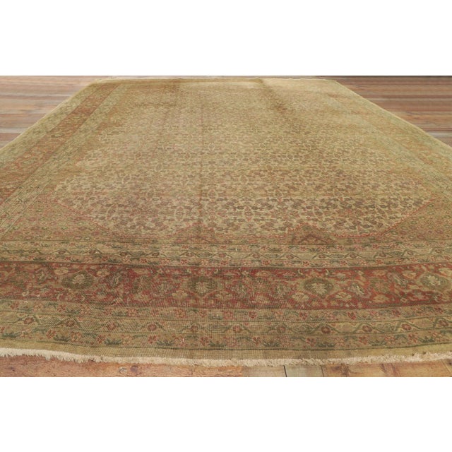 Antique Persian Tabriz Rug - 09'08 X 13'09 For Sale - Image 4 of 9