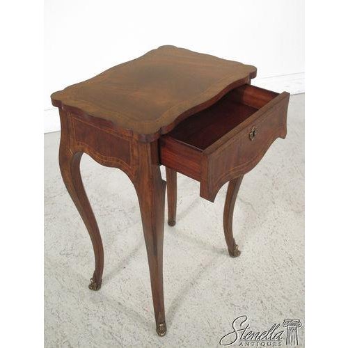 French Maitland Smith #3630-062 French Style 1 Drawer Mahogany Nightstand For Sale - Image 3 of 9
