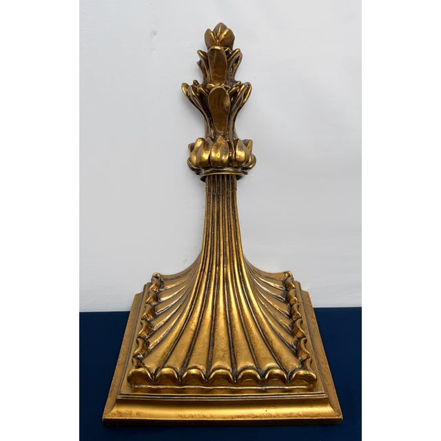 Gold Vintage Hollywood Regency Gilt Fluted Architectural Wall Corbel Display Shelf For Sale - Image 8 of 9