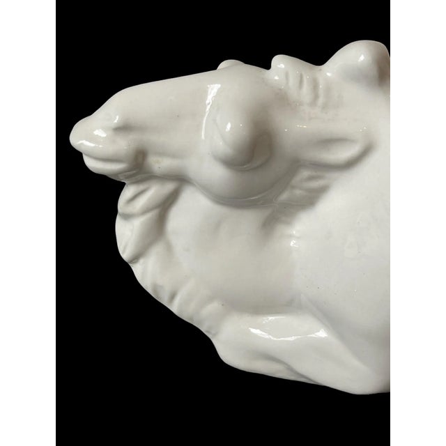 Ceramic Glazed Porcelain Camel Open Back Vessels - a Pair For Sale - Image 7 of 13