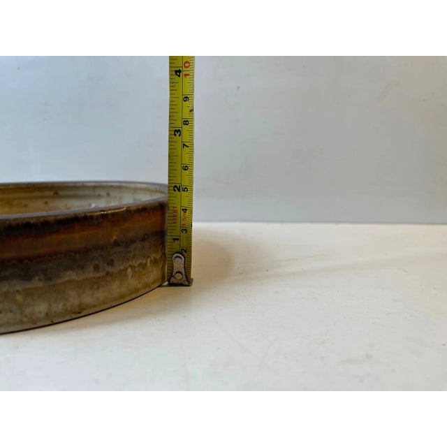 Ceramic Scandinavian Modern Striped Stoneware, 1970s, Set of 3 For Sale - Image 7 of 17