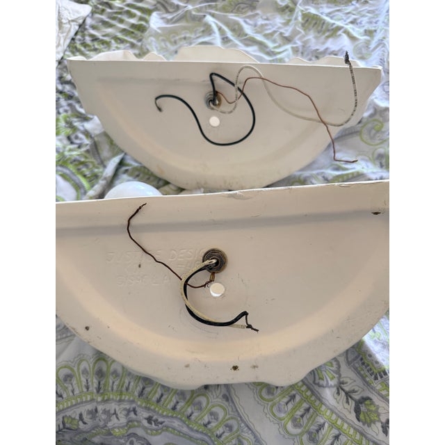 Lights Vintage Art Deco Bisque Koi Wall Sconces For Sale - Image 7 of 12