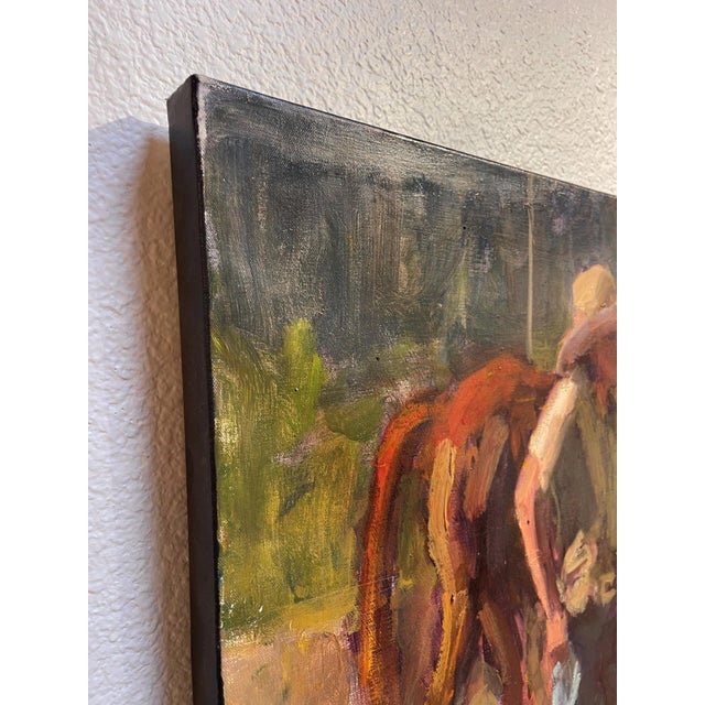 Morning Riders by Ken Valastro | Oil Painting of cowboys with horses in a rural setting For Sale - Image 4 of 4