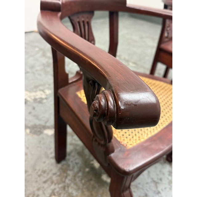 Anglo-Indian Lyre-Back Arm Chairs, Pair For Sale - Image 11 of 12
