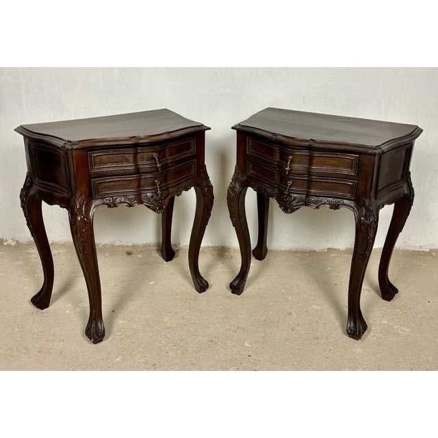 Mid-Century French Louis XV Style Nightstands, 1940, Set of 2 For Sale - Image 4 of 15