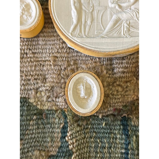 Metal Antique Italian Grand Tour Plaster Intaglios - Set of 5 (Group #8) For Sale - Image 7 of 10