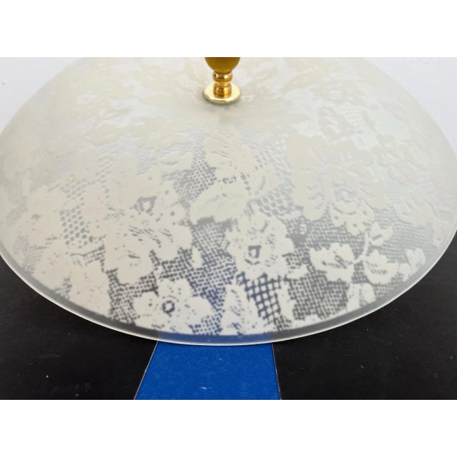Mid 20th Century Mid Century Floral Damask Flush Light For Sale - Image 5 of 18